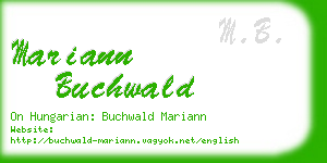 mariann buchwald business card